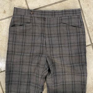 Vintage Beige Plaid Trousers